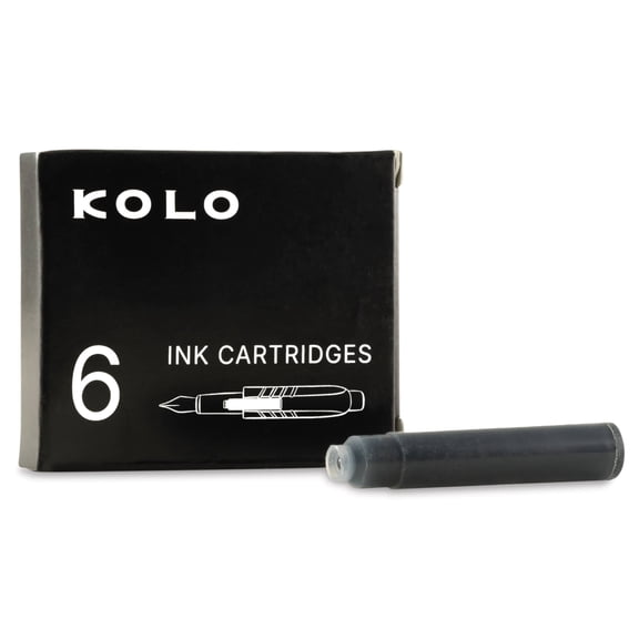 Kolo Fountain Pen Ink Cartridges - Pkg of 6, Black