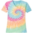 thumbnail image 1 of Koloa Surf Co. Ladies Colorful Tie-Dye V-Neck Tees Pastel Rainbow 3XL, 1 of 2