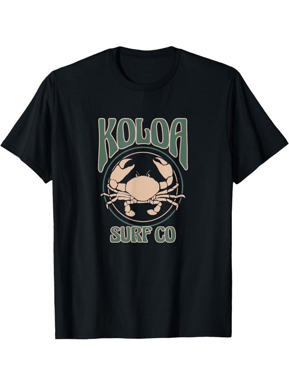 Koloa Surf Crab Logo Lightweight Graphic T-Shirt BLACK Unisex S-5XL Hot Trending Shirt, Vintage Birthday Gift