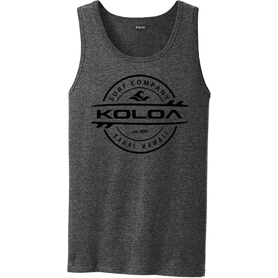 Koloa Surf Thruster Logo Heavyweight Cotton/poly Tank Top-S-Darkheather/b