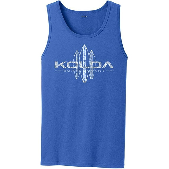 Koloa Surf Vintage Surfboard Logo Heavyweight Cotton Tank Top-XL-Royal/w