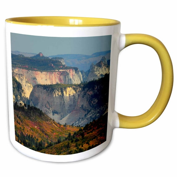 3drose, Kolob Terrace, Zion National Park, Utah, Usa - Us45 Mhe0031 - Michel Hersen, 15oz Two-tone Yellow Mug
