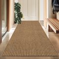 thumbnail image 1 of Koloko Outdoor Runner Rug Indoor Non-Slip Area Rugs Custom Size Carpet Runners with Rubber Backing Mat for Hallway Kitchen Entryway Garage Laundry Striped Brown, 2ft x 6ft, 1 of 9