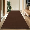 thumbnail image 1 of Koloko Outdoor Runner Rug Indoor Non-Slip Long Rugs Custom Size Carpet Runners with Rubber Backing Mat for Hallway Kitchen Entryway Garage Laundry Dark Brown, 2ft x 6ft, 1 of 8