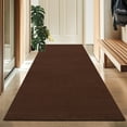 thumbnail image 1 of Koloko Outdoor Runner Rug Indoor Non-Slip Long Rugs Custom Size Carpet Runners with Rubber Backing Mat for Hallway Kitchen Entryway Garage Laundry Dark Brown, 4ft x 28ft, 1 of 8