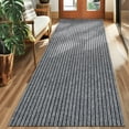 thumbnail image 1 of Koloko Runner Rugs Outdoor Indoor Non-Slip Area Rug Long Carpet Runners with Rubber Backing Mat Custom Size for Hallway Kitchen Entryway Garage, Grey Striped, 3' x 10', 1 of 6