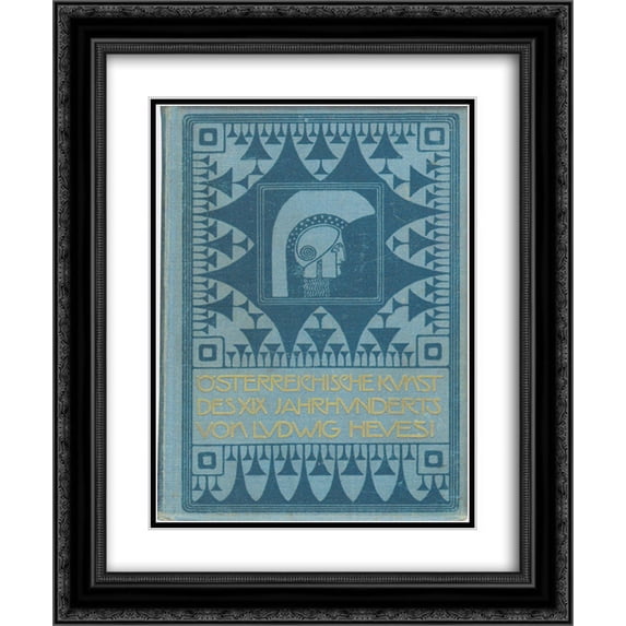 Koloman Moser 2x Matted 20x24 Black Ornate Framed Art Print 'Book cover of Austrian art of the XIX. Century'