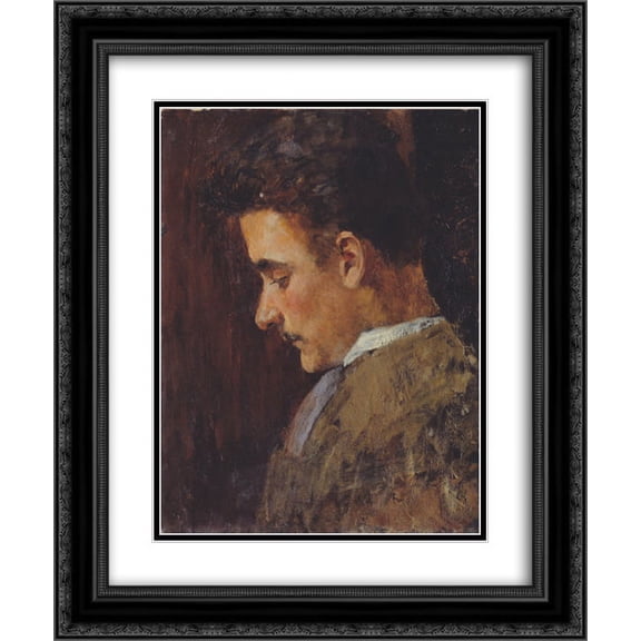 Koloman Moser 2x Matted 20x24 Black Ornate Framed Art Print 'Rudolf Steindl, a brother of the artist'