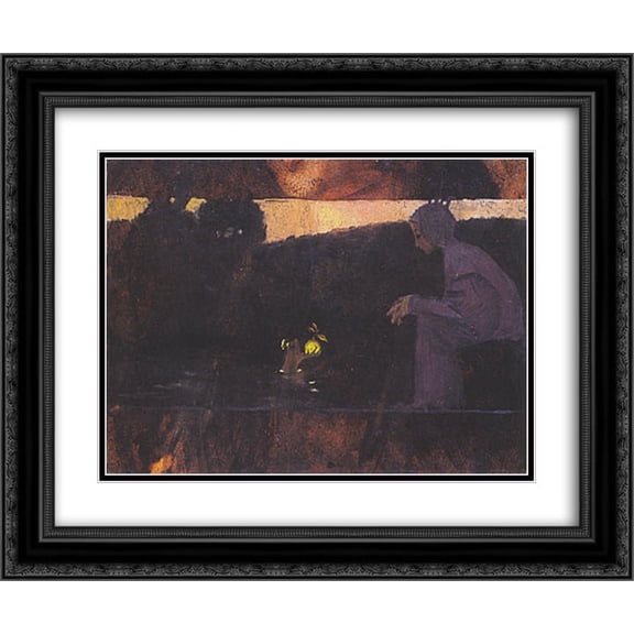 Koloman Moser 2x Matted 24x20 Black Ornate Framed Art Print 'The Frog King'