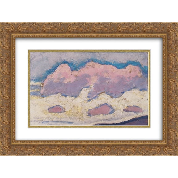 Koloman Moser 2x Matted 24x20 Gold Ornate Framed Art Print 'Study of clouds'