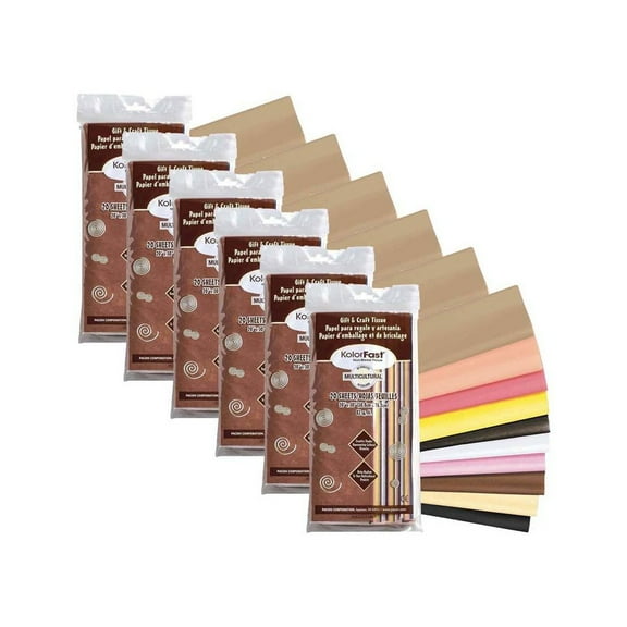 KolorFast Multi-Cultural Tissue Assortment 10 Assorted Colors 20" x 30" 20 Sheets Per Pack 6 Packs
