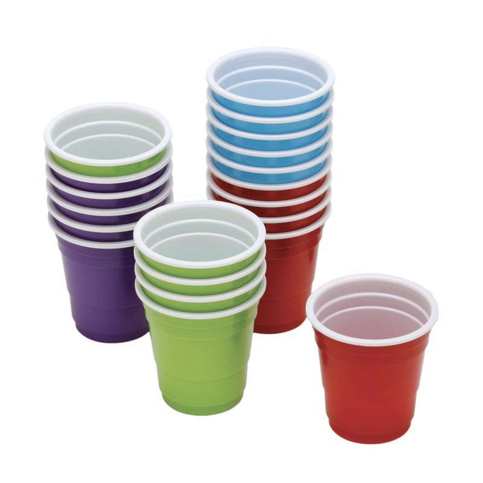 Nuanchu 1500-Pack Neon Plastic Shot Glasses - 1 Oz Disposable Cups For Parties, Bulk Set