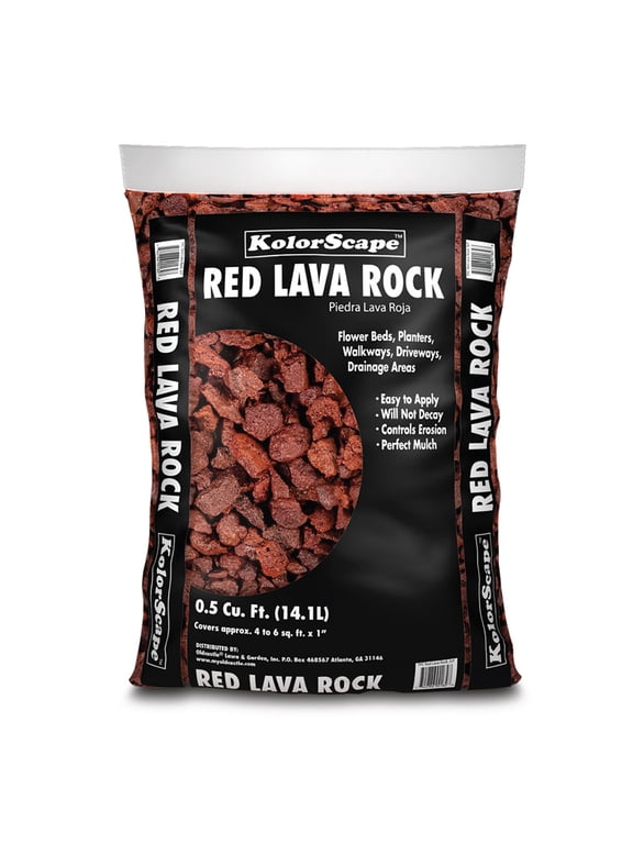 s Outdoor Decorative Stone Red Lava Rock, 0.5CF