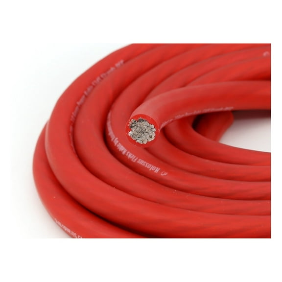 Kolossus Flex Kable OFC 0 Gauge Power Wire Copper Cable Red (10 ft) 1/0 AWG