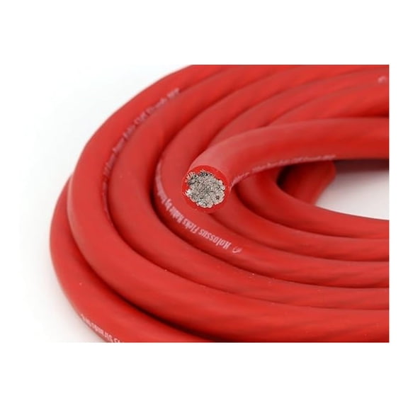 Kolossus Flex Kable OFC 0 Gauge Power Wire Copper Cable Red (10 ft) 1/0 AWG