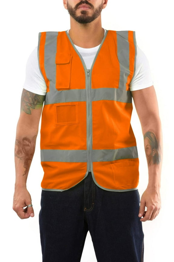Premium Hi-Vis Safety Vest | Frontal Pockets | Cool Dry Mesh Back | ANSI Class 2