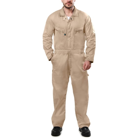 Kolossus Pro-Utility Cotton Blend Long Sleeve Coverall with Zip-Front Pocket, KC07