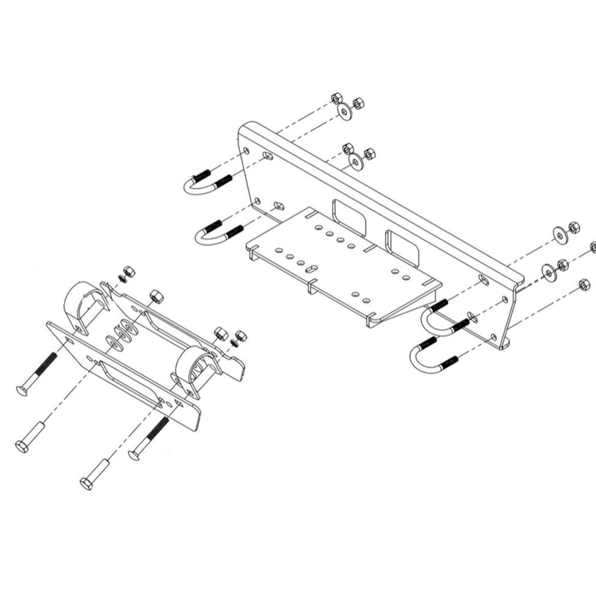 Kolpin 251180 UTV Winch Mount Plate Kit 20092013 Honda Big Red 700