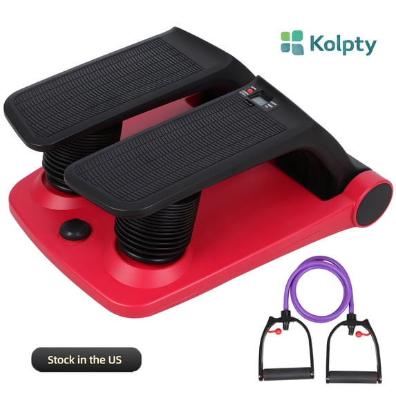 Kolpty Compact Air Stepper Machine with LCD Monitor and Resistance Bands, Adjustable Stair Climber 300 lbs