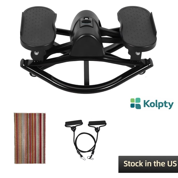 Kolpty Lateral Rocking Stepper with LCD Monitor Side to Side Compact Home Cardio Trainer