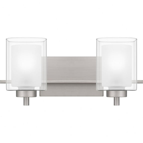 KLT8902BN Quoizel Lighting Kolt - 2 Light Bath Vanity-7.75 Inches Tall and 17.25 Inches Wide-Brushed Nickel Finish