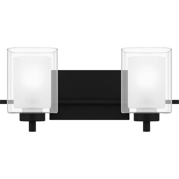 Kolt 2-Light Matte Black Vanity Light|Black