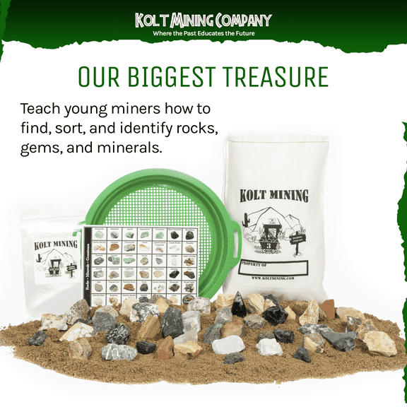Kolt Mining Emerald Gemstones Dig Kit - Rocks & Minerals Collecting Bag