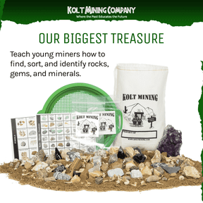 Kolt Mining Digging Gems Activity Kit - Includes Fossils, Minerals, Rocks, and Gemstones