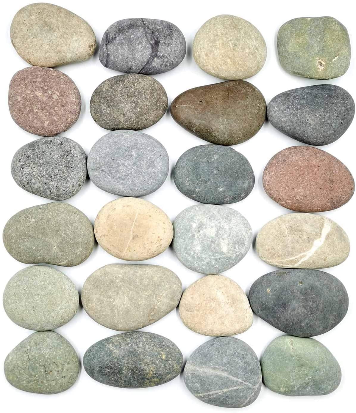 Ciieeo 60 Pcs Painted Stone Craft Rocks for Painting Flat River Rocks  Extra-Flat and Smooth River Rocks Flower Pot Pebbles Decorative Garden  Smooth