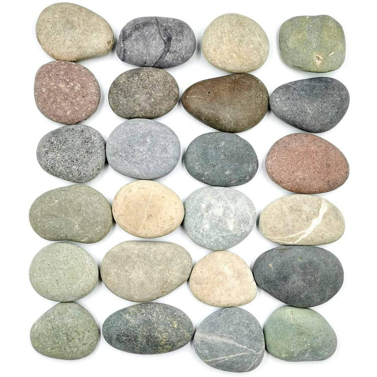Koltose by Mash - Craft Rocks for Painting, 100% Natural Extra-Large  Multi-Colored River Stones, 3.5” - 4.5” inch, Set of 24 