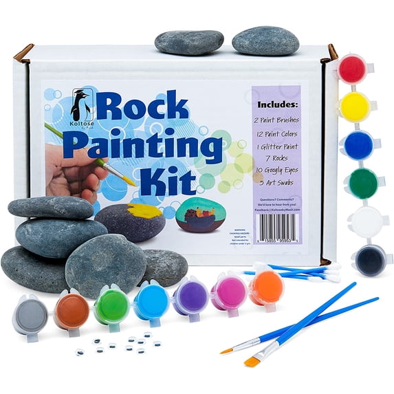 Koltose by Mash - Deluxe Rock Painting Kit, Paints & Accessories Included, Boys and Girls Ages 3 Up
