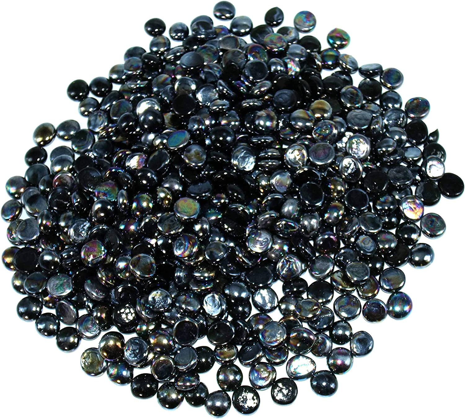 Koltose by Mash Flat Glass Marbles, Black Accent Gems, Decorative