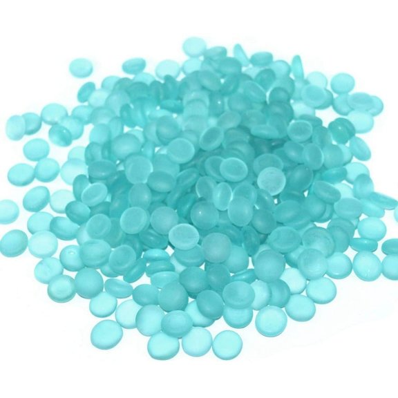 Koltose by Mash - Flat Glass Marbles, Frosted Aqua Blue, Decorative Vase Filler Stones, 5 lbs