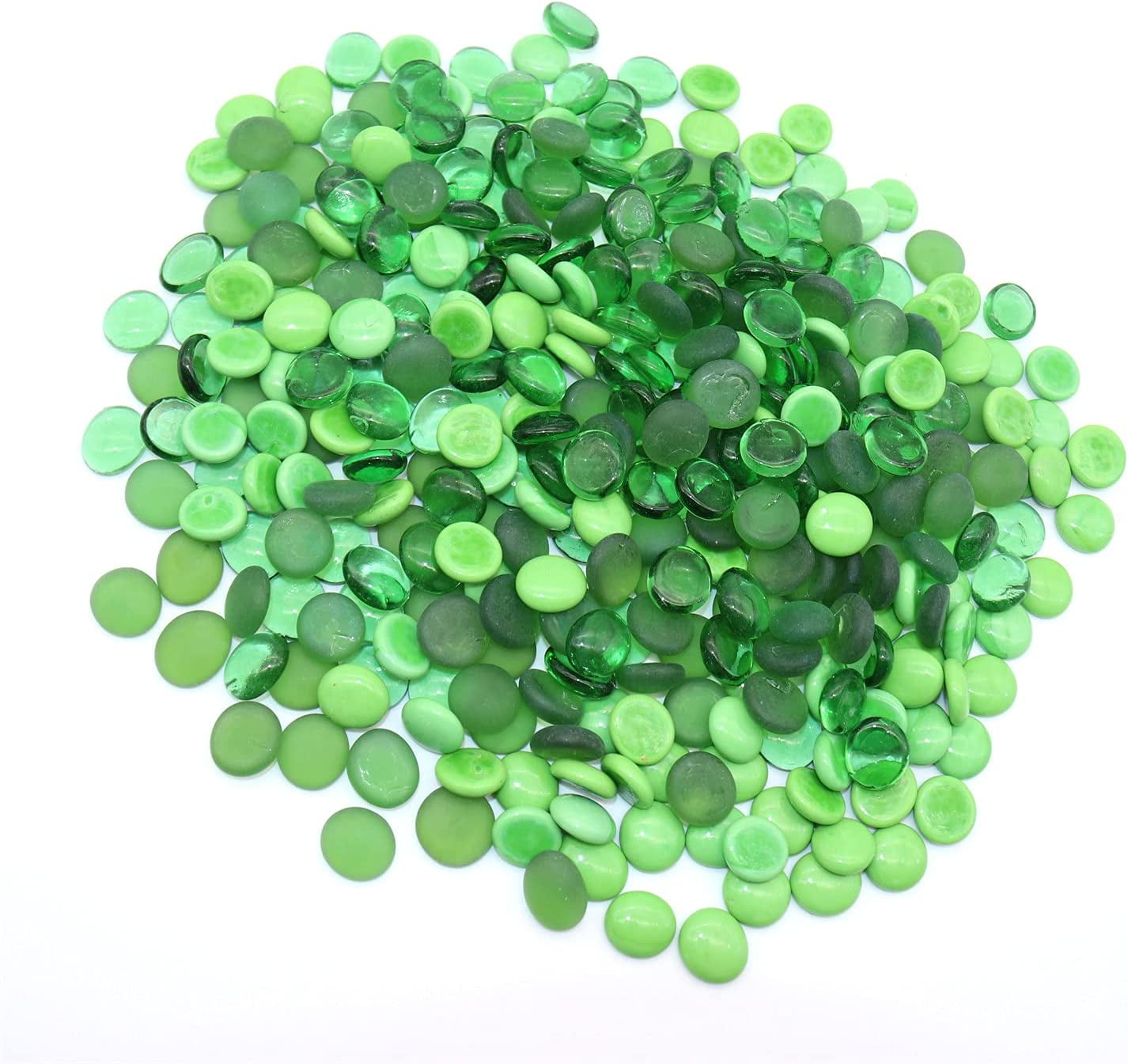Koltose by Mash Flat Glass Marbles, Green Mix Accent Gems, Decorative