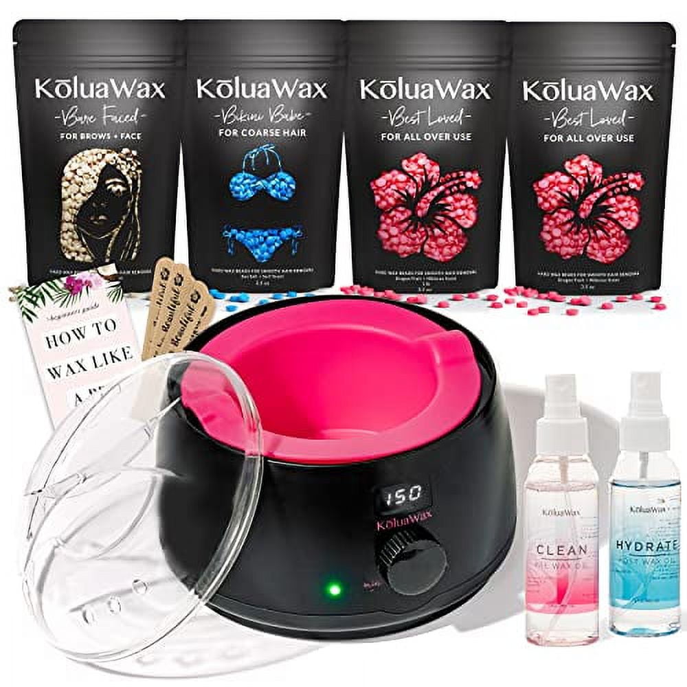 KoluaWax Premium Waxing Kit for Women Hot Melt Wax Warmer for Hair