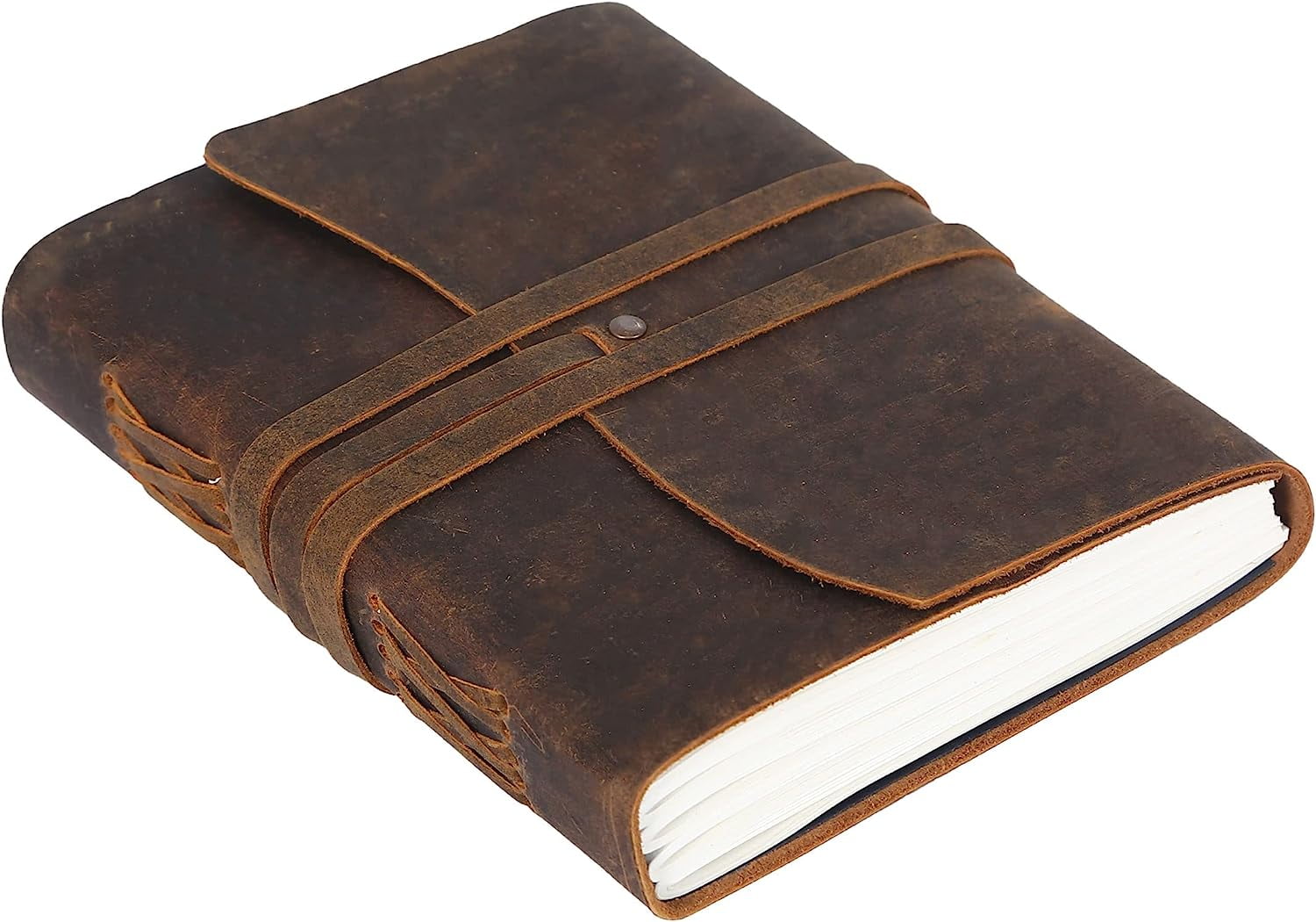 Komals Passion Handmade Leather Blank Diaries and Journals, 5 in x 7 in, 240 Pages