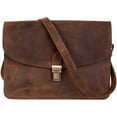 thumbnail image 1 of Komal's Passion Leather 10" Women's Leather Purse Satchel Handbag Tote Bag (Distressed Tan), 1 of 7