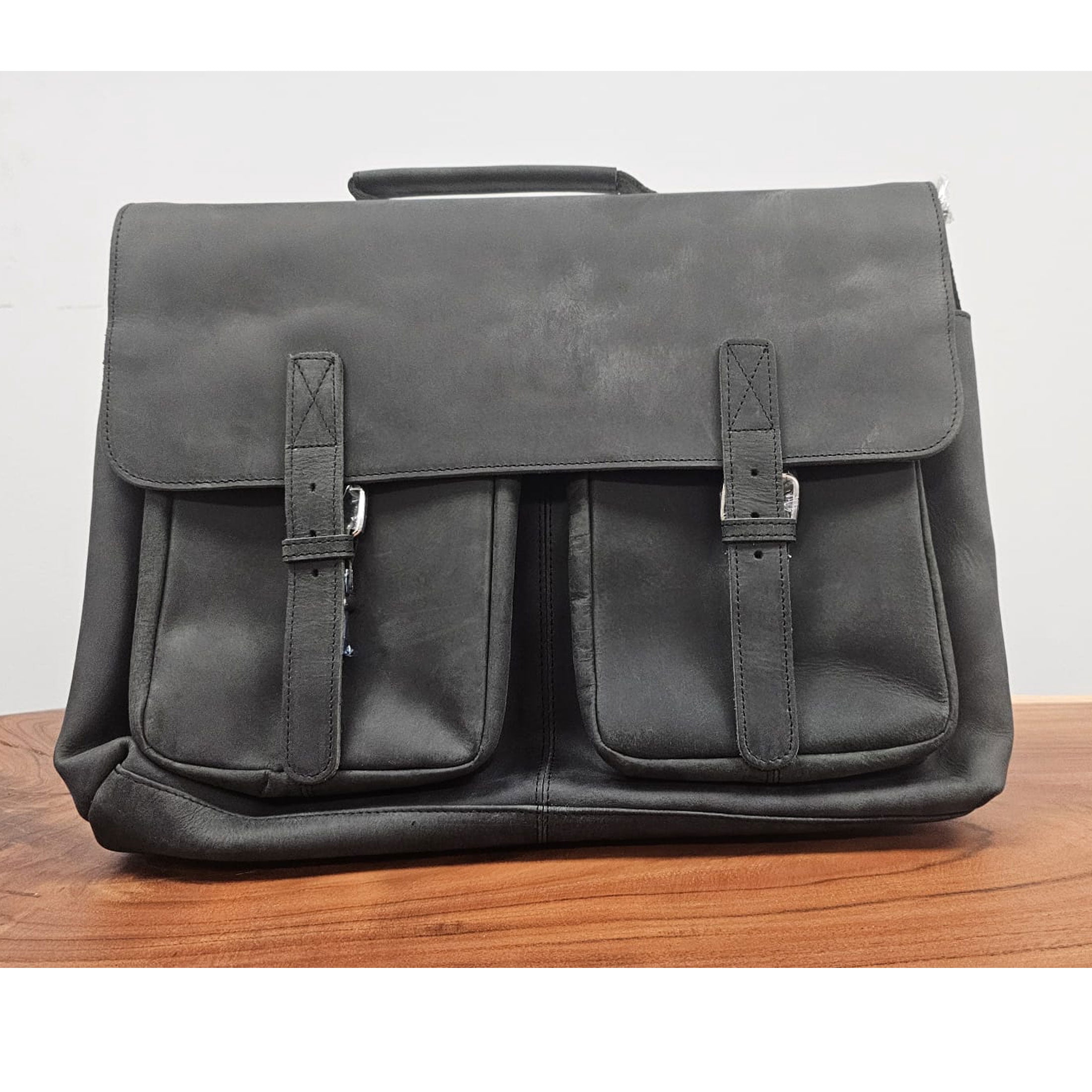 16-Inch Leather Laptop Messenger Bag – Buffalo Leather Briefcase for Office and Travel for Men and Women