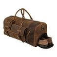 thumbnail image 1 of 24-Inch Full Grain Leather Duffel Bag – Travel and Weekend Bag with Shoe Compartment, 1 of 10