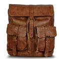 thumbnail image 1 of Leather backpack rucksack travel overnight travel laptop camping bag for men and women, 1 of 4
