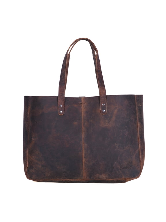 Komalc Genuine Soft Buffalo Leather Tote Bag Elegant Shopper Shoulder Bagsale