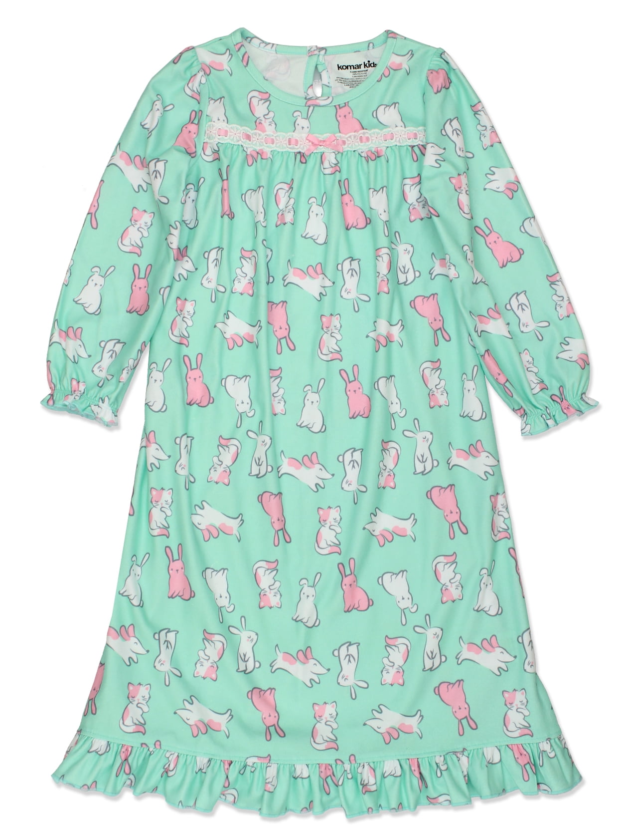 Komar Kids Animals Girls Fleece Granny Gown Nightgown Pajamas
