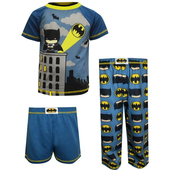 Komar Kids Boys DC Comics Batman Toddler 3 Piece Pajamas (2T)