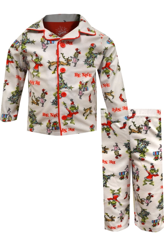 Boys Dr. Seuss The Grinch Infant Traditional Flannel Pajamas (3T)