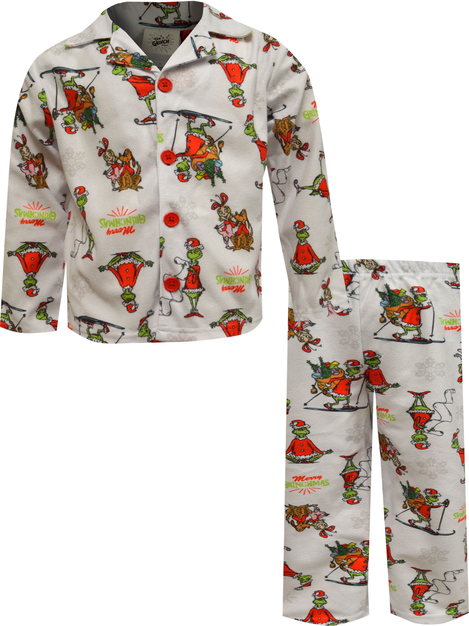 Komar Kids Boys Dr. Seuss The Grinch Merry Christmas Boys Flannel ...