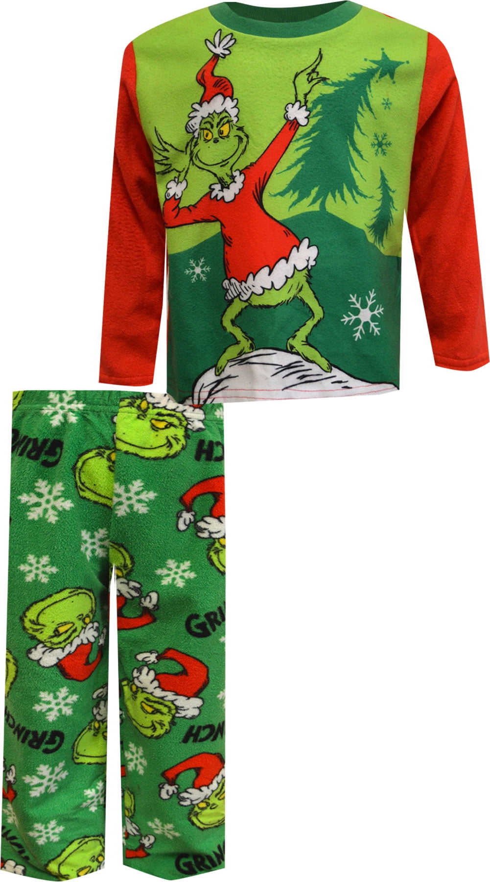 The Grinch Toddler Boy's, Girl's Christmas Fleece Holiday Pajama Set