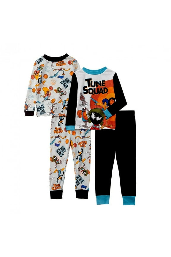 Komar Kids Boys Looney Tunes Space Jam Tune Squad 4 Piece Cotton Pajama (6)
