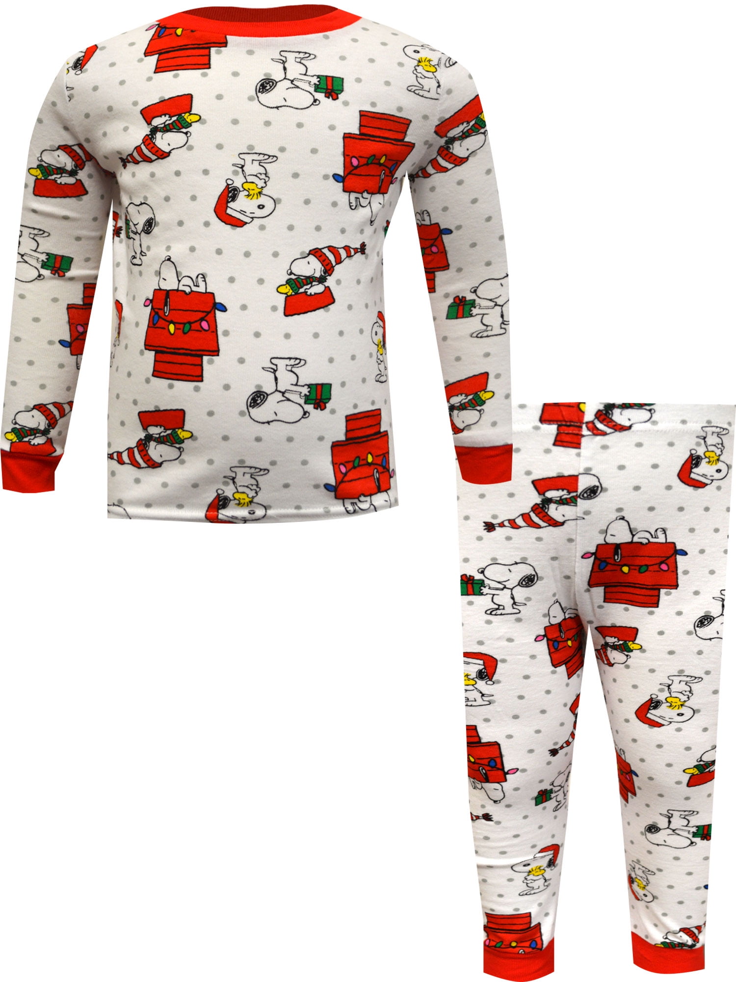 Komar Kids Boys Peanuts Snoopy and Woodstock Christmas Joy Toddler Pajama 2T