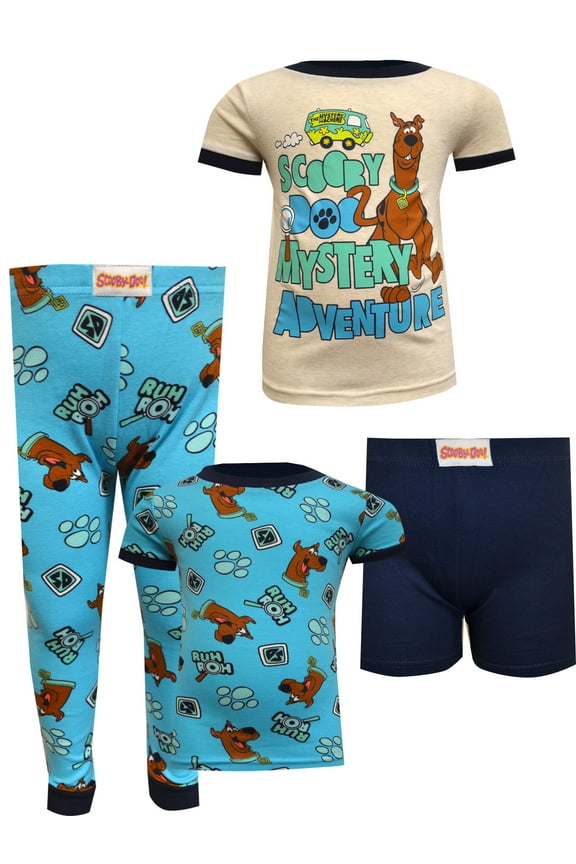 Boys' Scooby Doo Cotton 4 Piece Pajama Set
