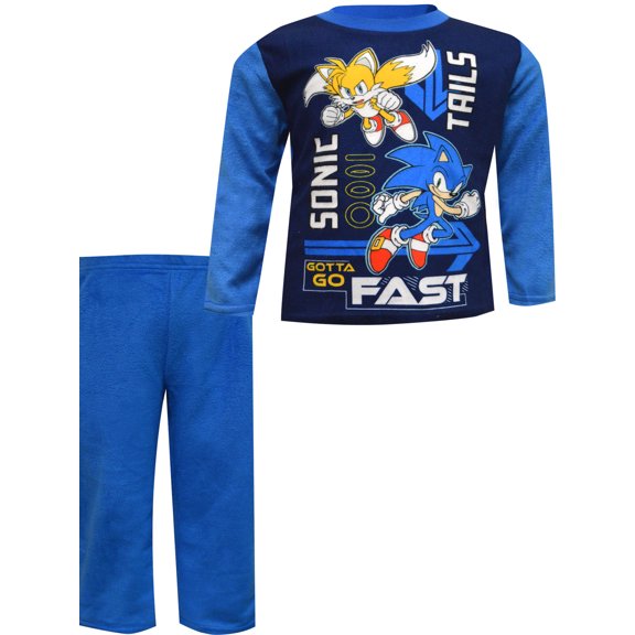 Komar Kids Boys Sonic the Hedgehog and Tails Gotta Go Fast Fleece Pajamas (6)